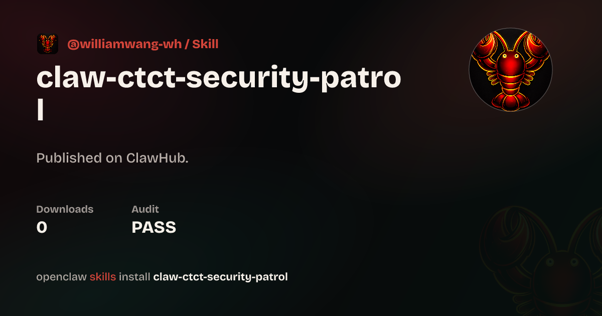 ClawScan security · Claw Ctct Security Patrol — ClawHub