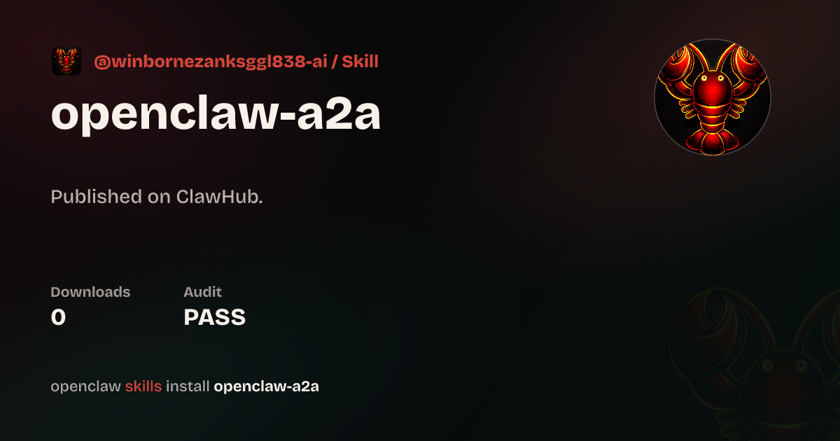 Static analysis security · Openclaw A2a — ClawHub