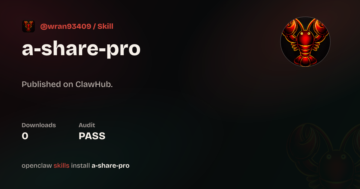 Static analysis security · A Share Pro — ClawHub
