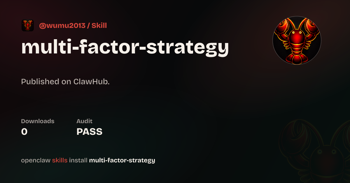 Static analysis security · multi-factor-strategy — ClawHub
