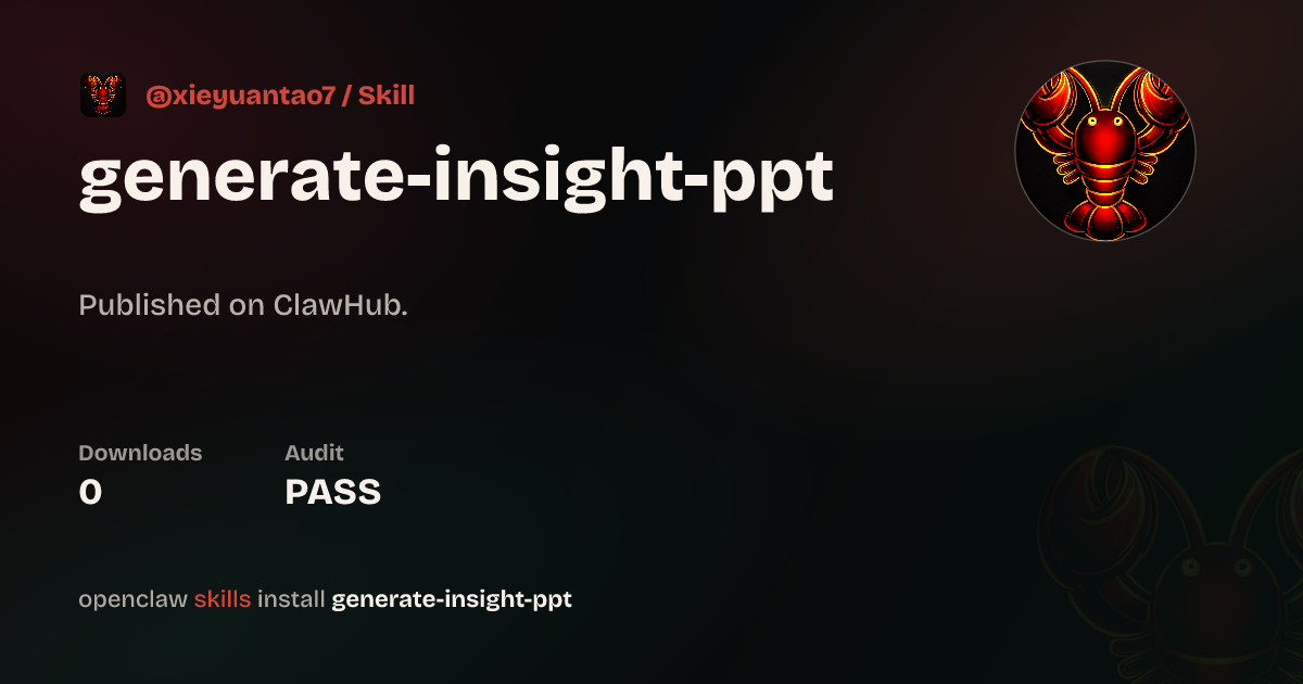 ClawScan security · Tech Report PPT Generator — ClawHub