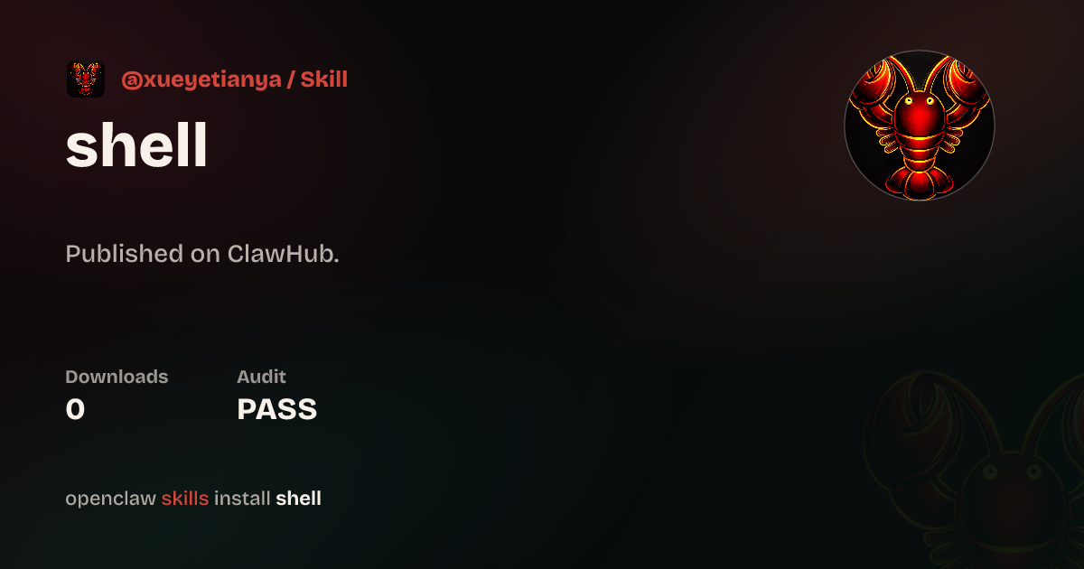 ClawScan security · Shell — ClawHub