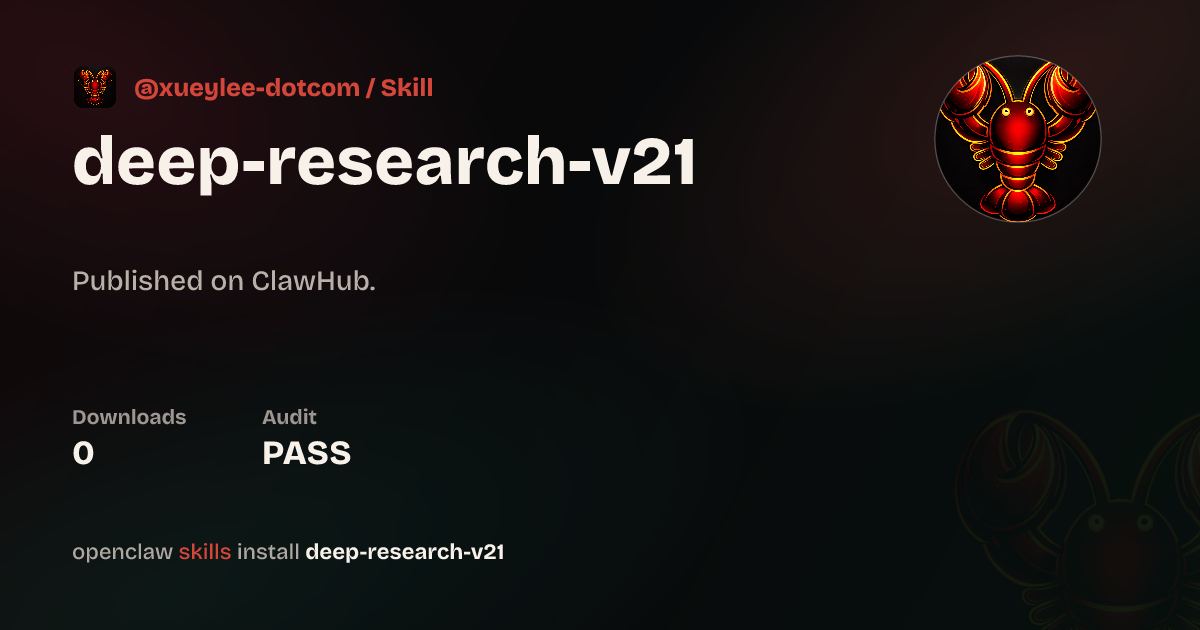 ClawScan security · Deep Research Pro v2.1 — ClawHub