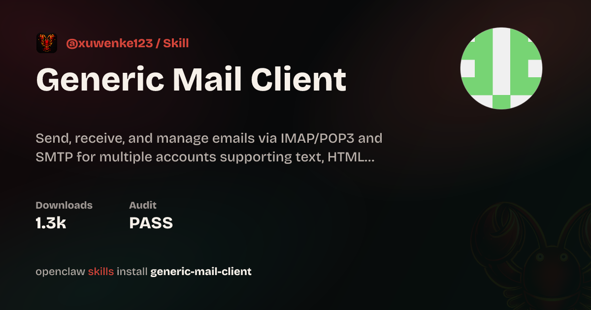 Generic Mail Client — ClawHub