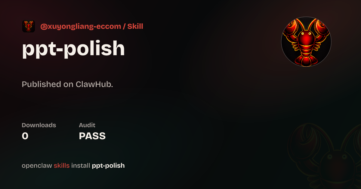 Static analysis security · PPT Polish — ClawHub