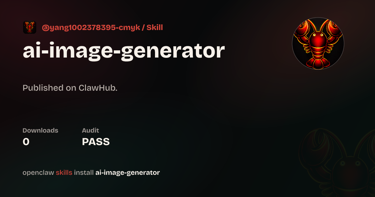 Static analysis security · Ai Image Generator — ClawHub