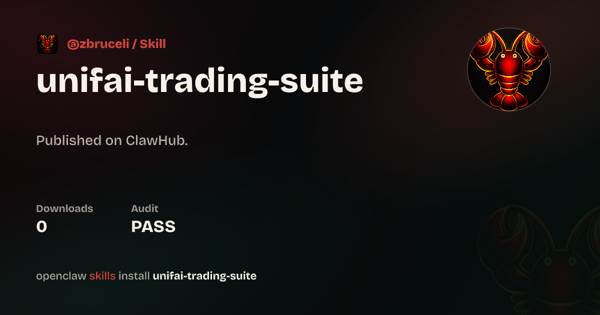 ClawScan security · UnifAI Trading Suite — ClawHub