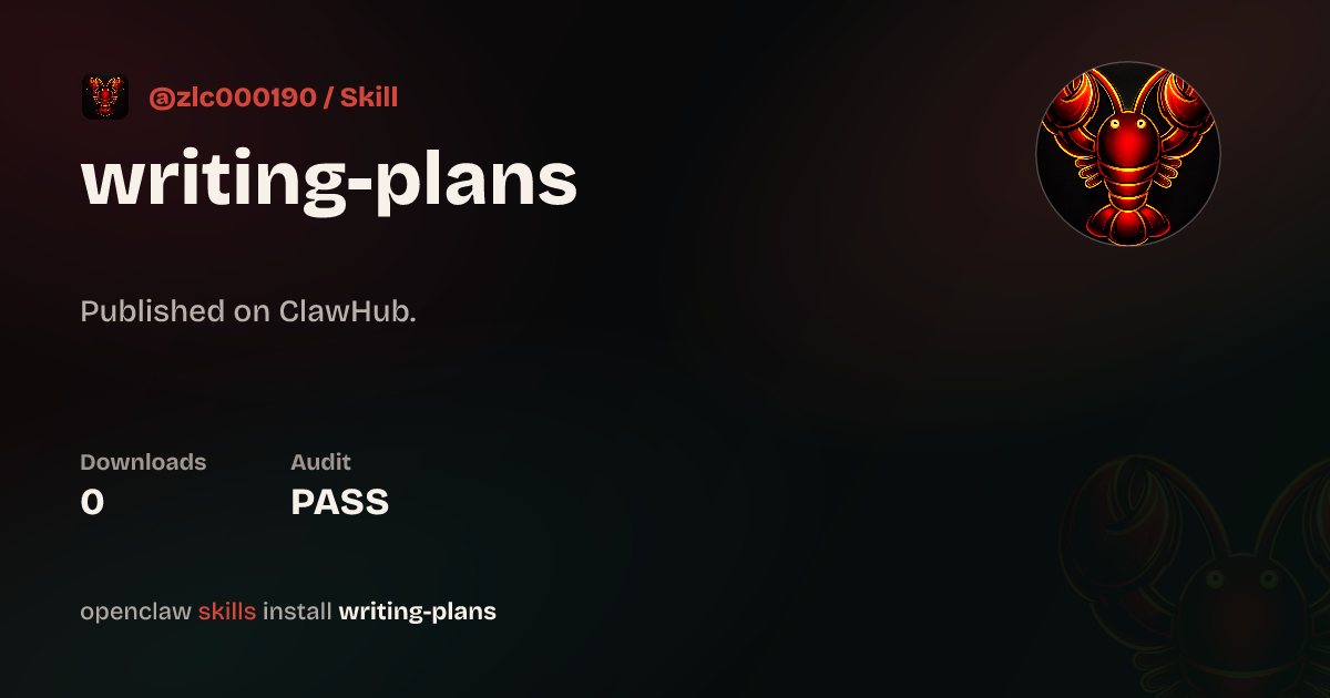 Static analysis security · Writing Plans — ClawHub