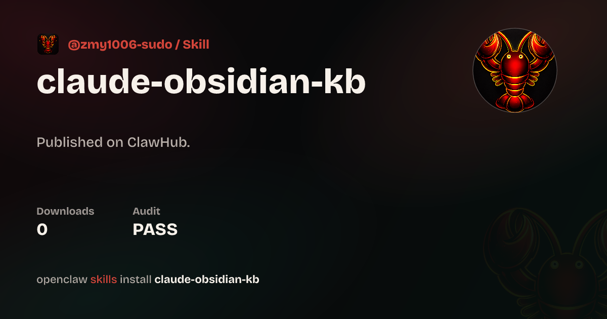 ClawScan security · Claude-Obsidian 知识引擎 — ClawHub