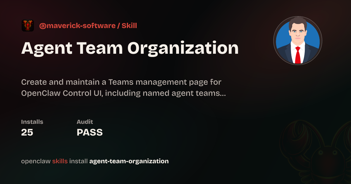Agent Team Organization — ClawHub