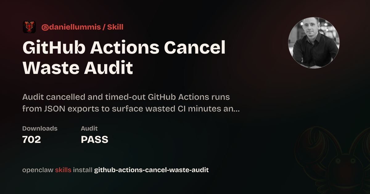 GitHub Actions Cancel Waste Audit — ClawHub