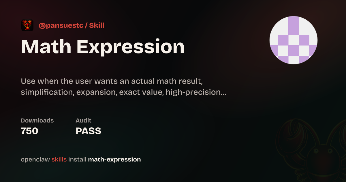 Math Owner Math Expression — ClawHub