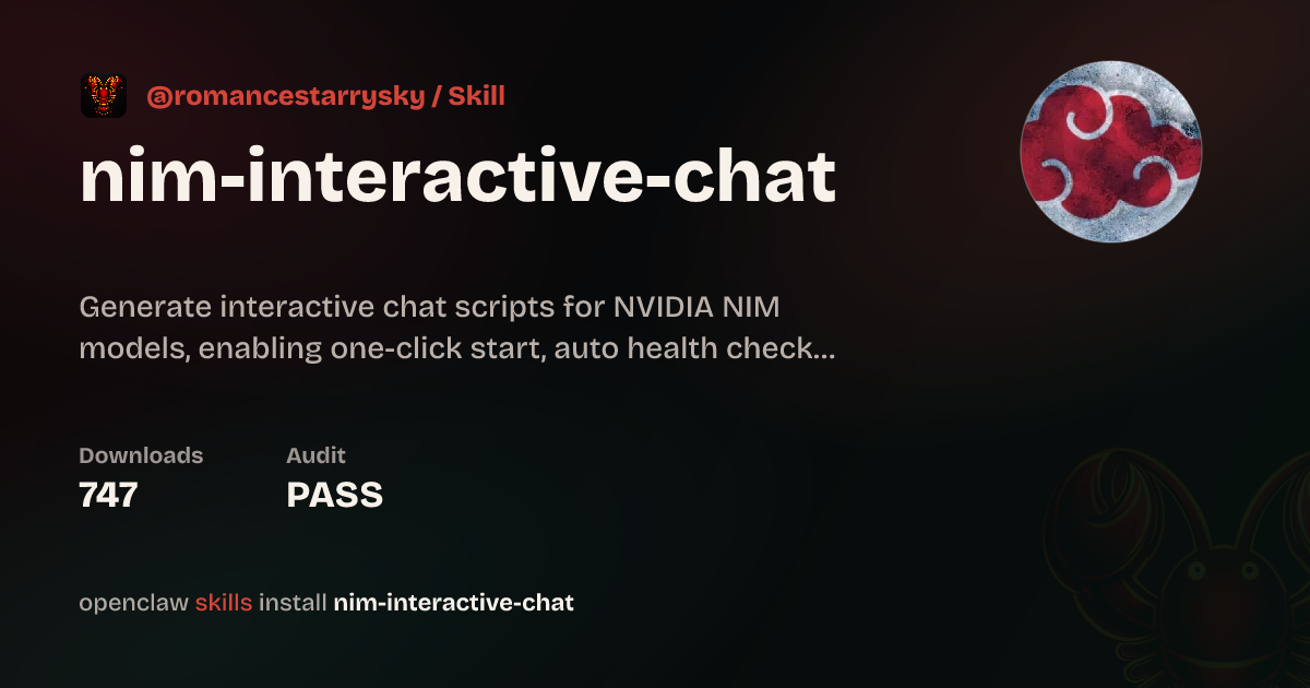 Create Nim nim-interactive-chat — ClawHub