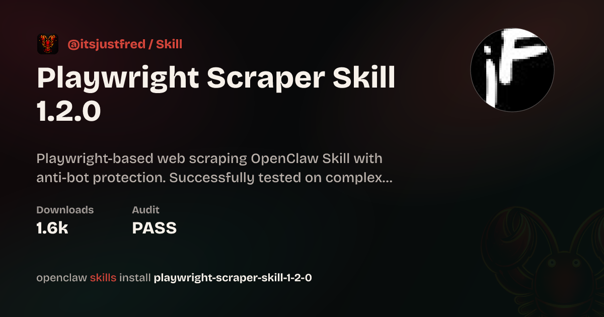 Playwright Scraper Skill 1.2.0 — ClawHub