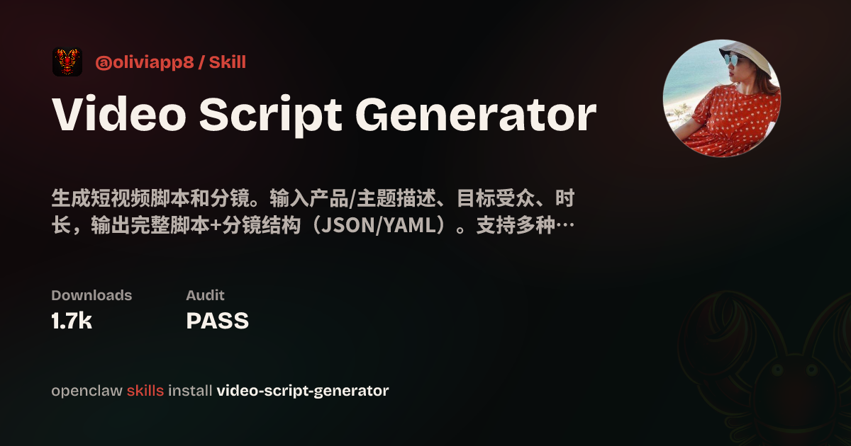 Video Script Generator — ClawHub