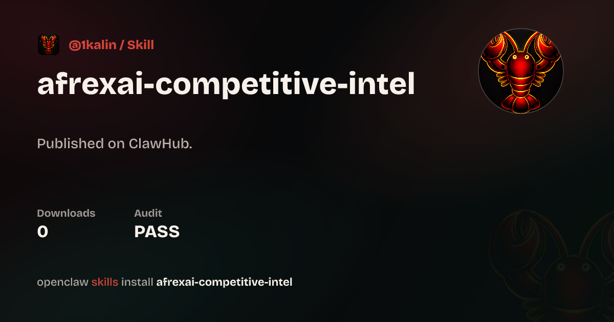 Competitive Intel — ClawHub