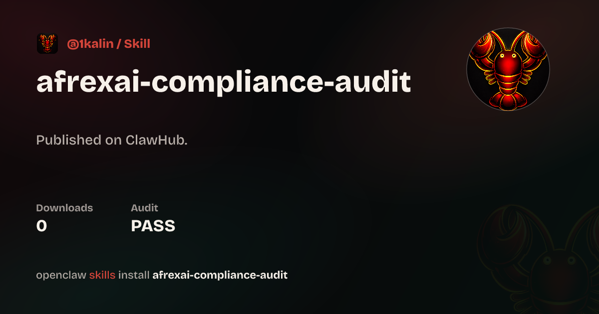 Security audit · Compliance Audit Generator — ClawHub