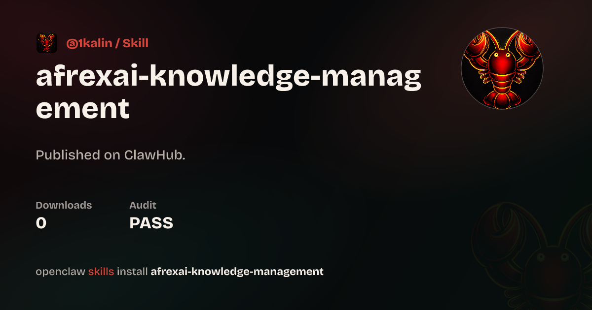 Knowledge Management System — ClawHub