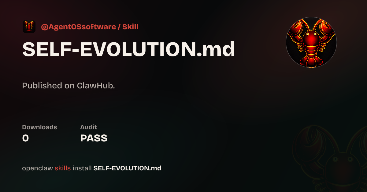 SELF-EVOLUTION.md — ClawHub