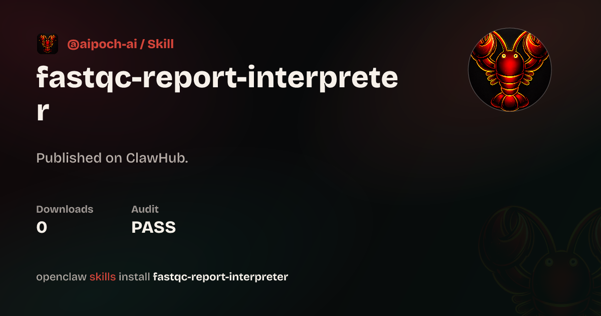 Security audit · Fastqc Report Interpreter — ClawHub
