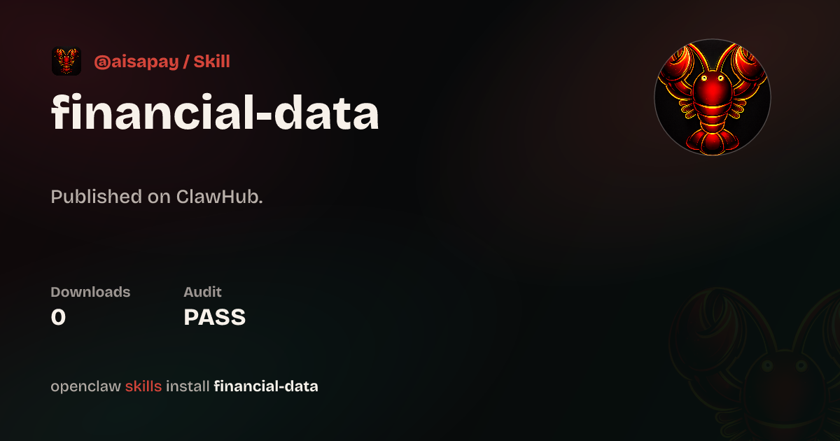 Financial Data — ClawHub