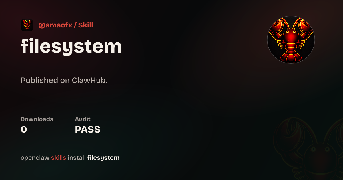 Filesystem — ClawHub