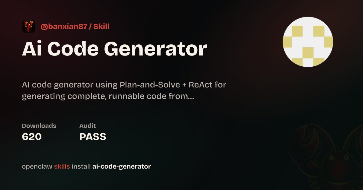 Ai Code Generator — ClawHub