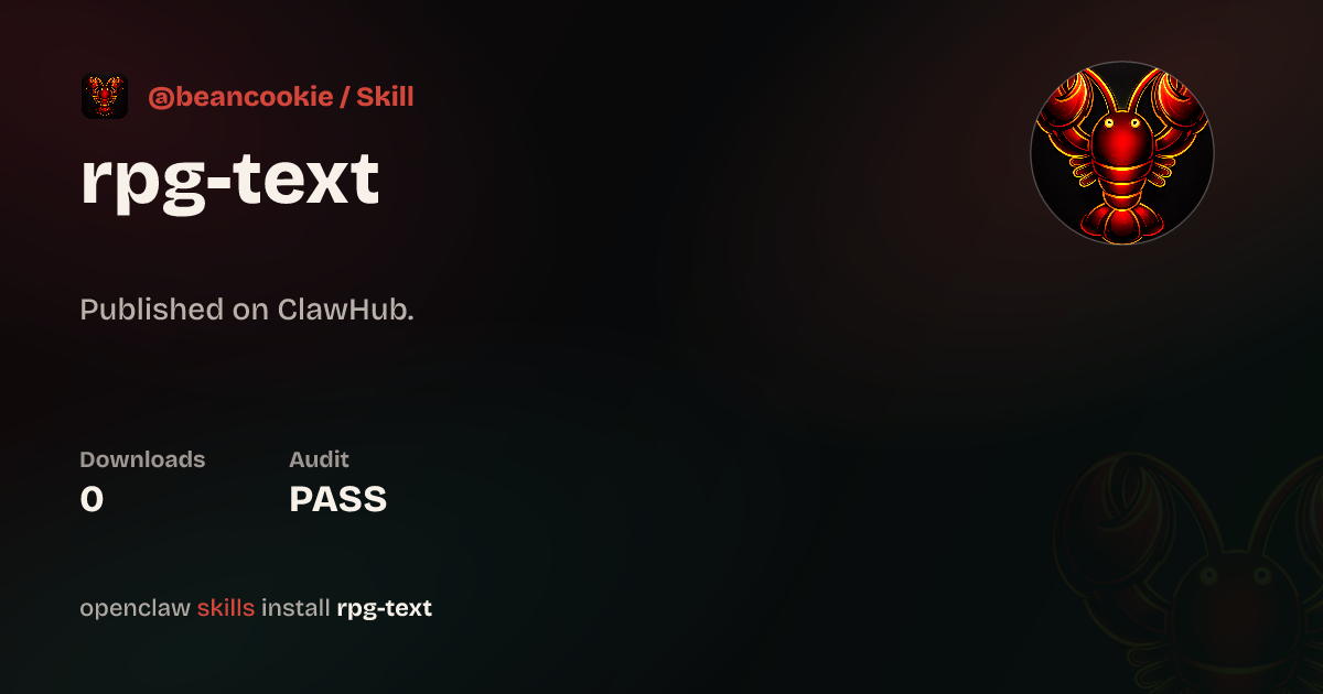 RPG Text — ClawHub