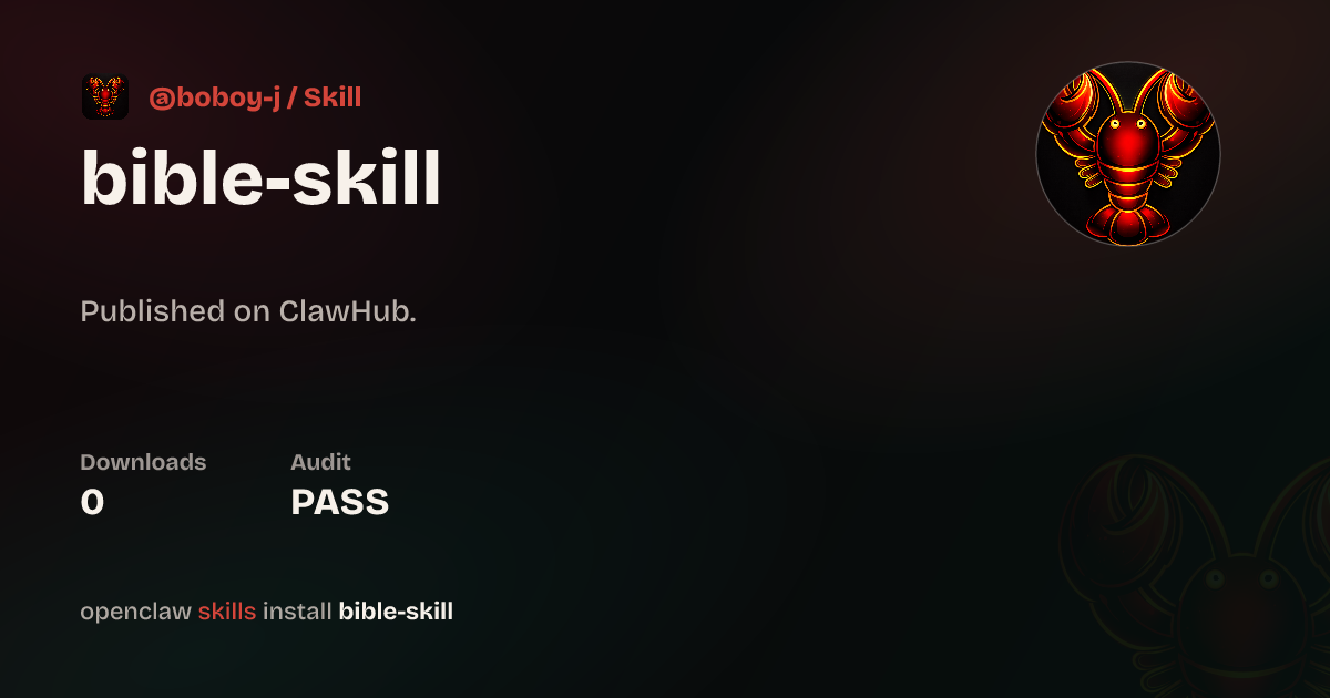 bible-skill — ClawHub