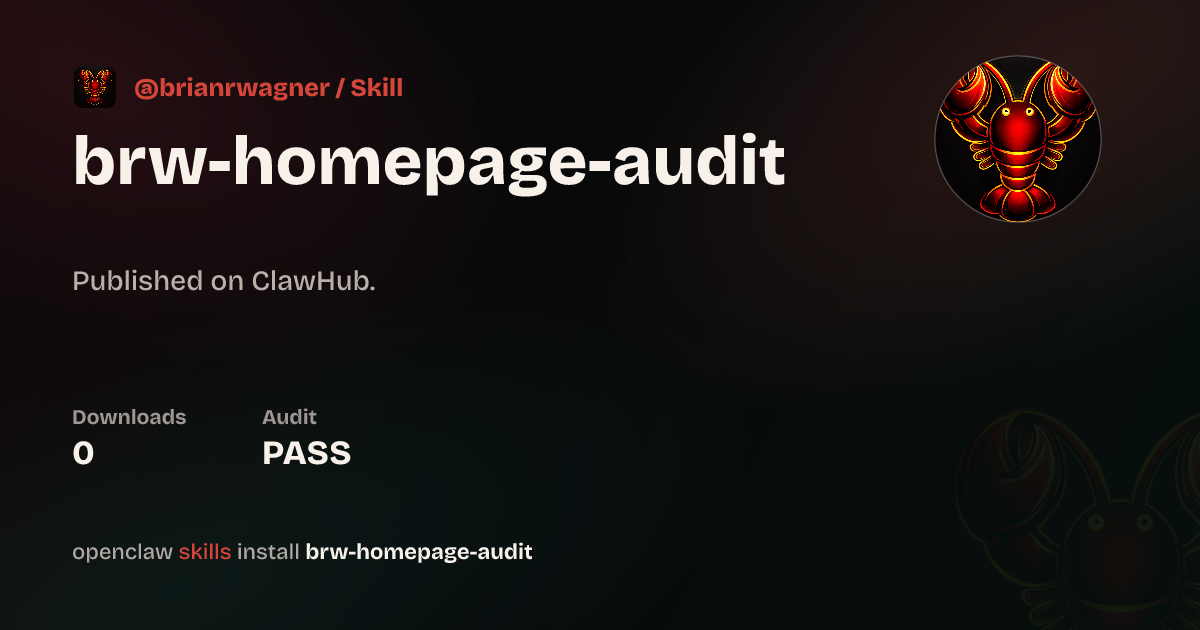Security audit · Homepage Audit — ClawHub