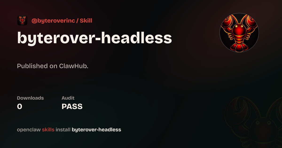 ByteRover - Headless — ClawHub