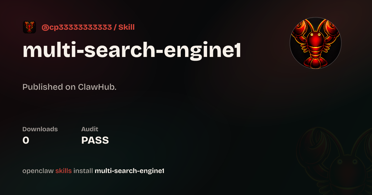 multi-search-engine — ClawHub