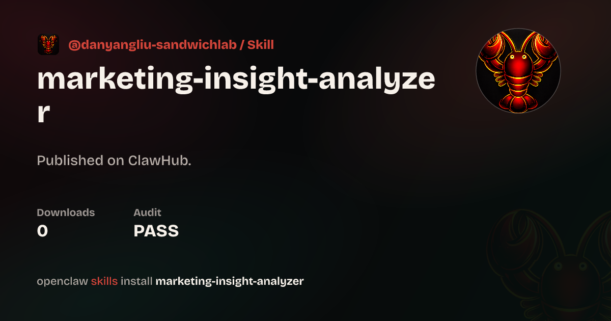 Ads Market Insights — ClawHub
