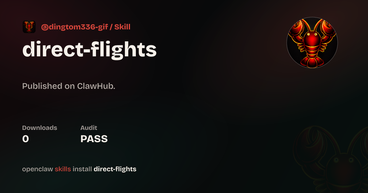 Direct Flights — ClawHub