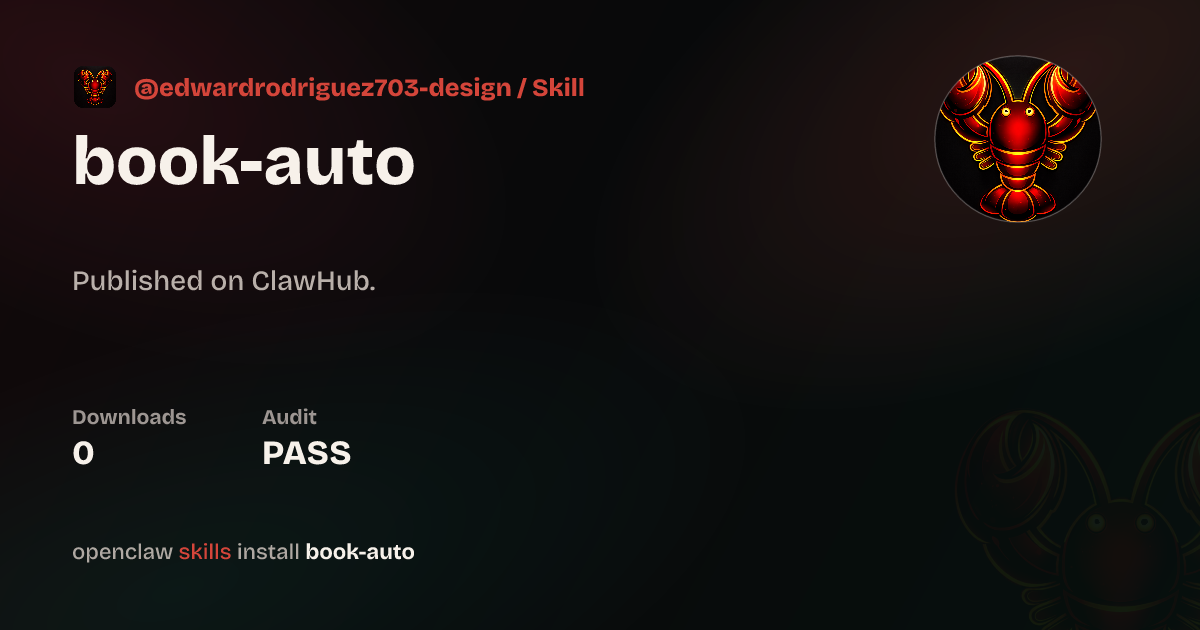 Book Auto — ClawHub