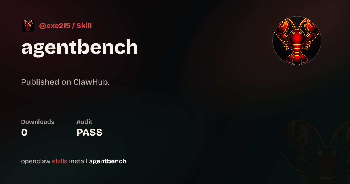AgentBench — ClawHub