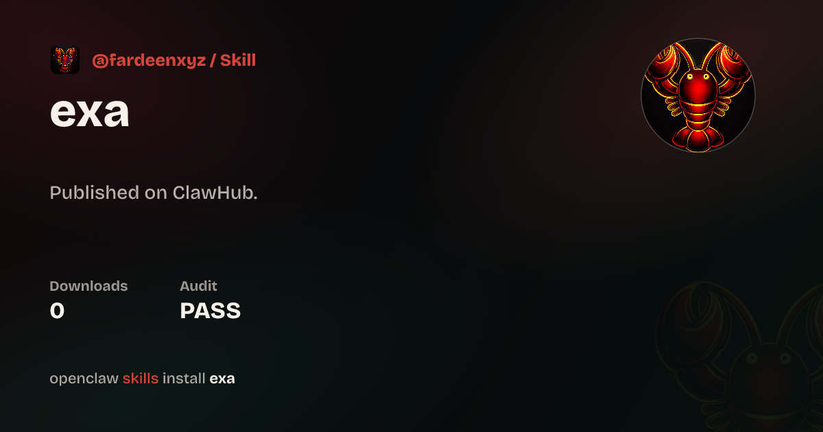 Exa — ClawHub