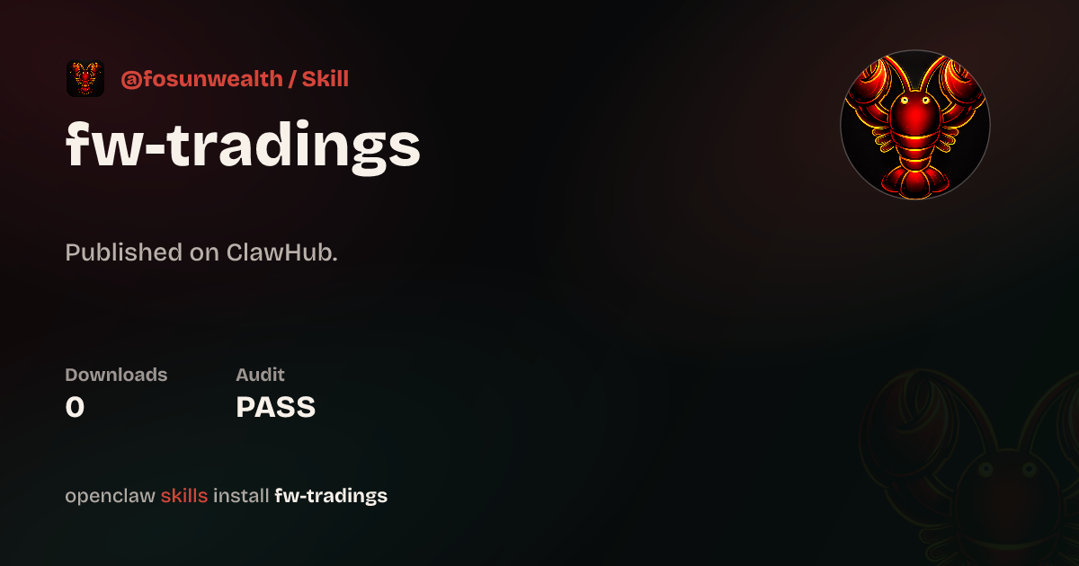FW-trading — ClawHub