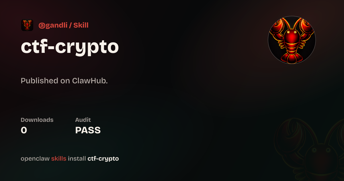 Ctf Crypto — ClawHub