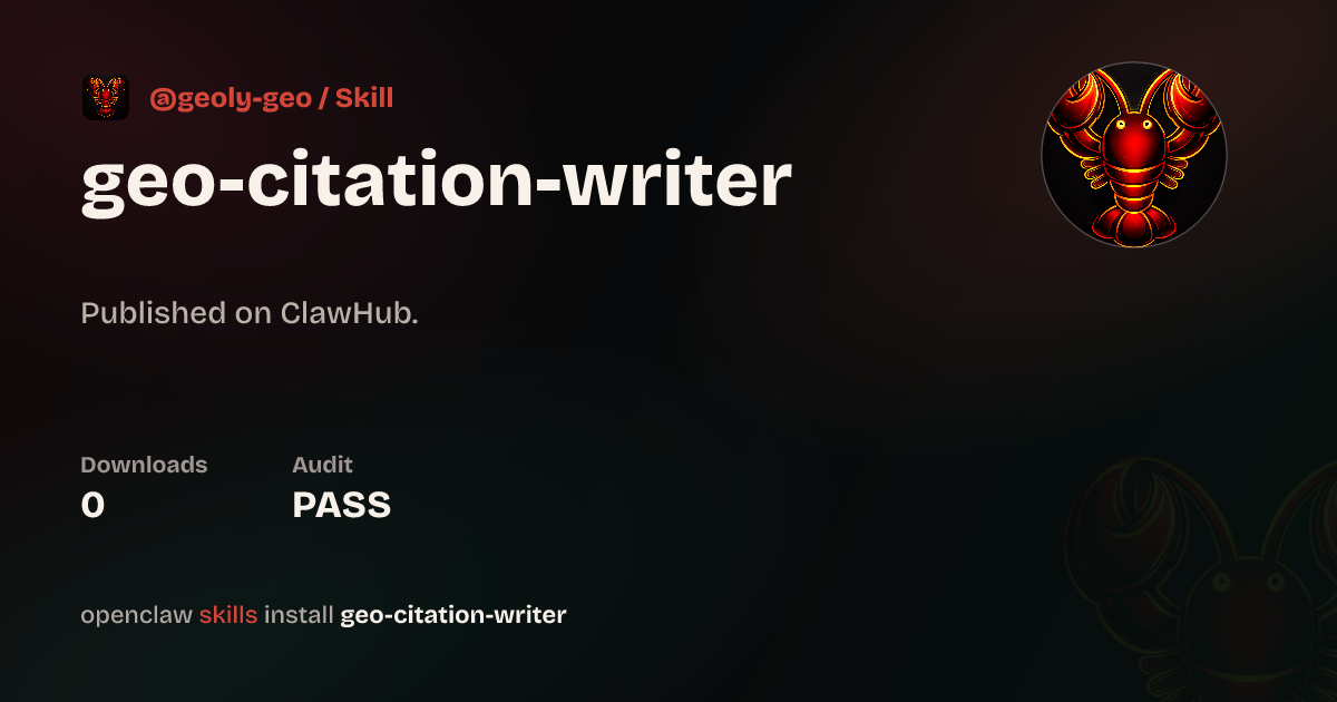 AI Citation Content Writer — ClawHub