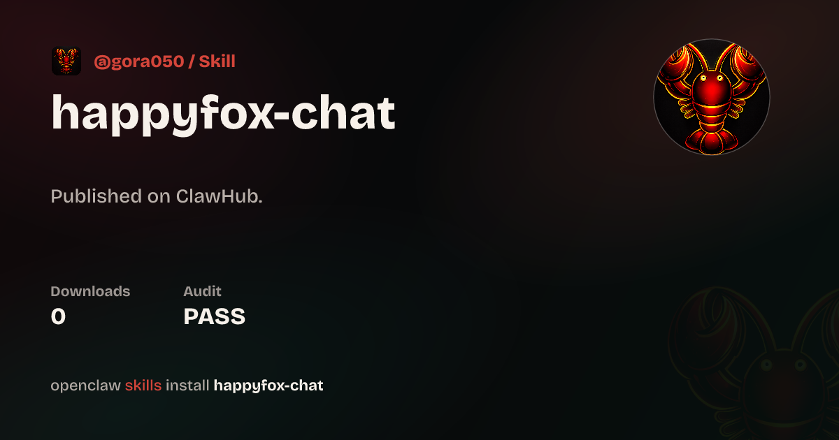 Happyfox Chat — ClawHub