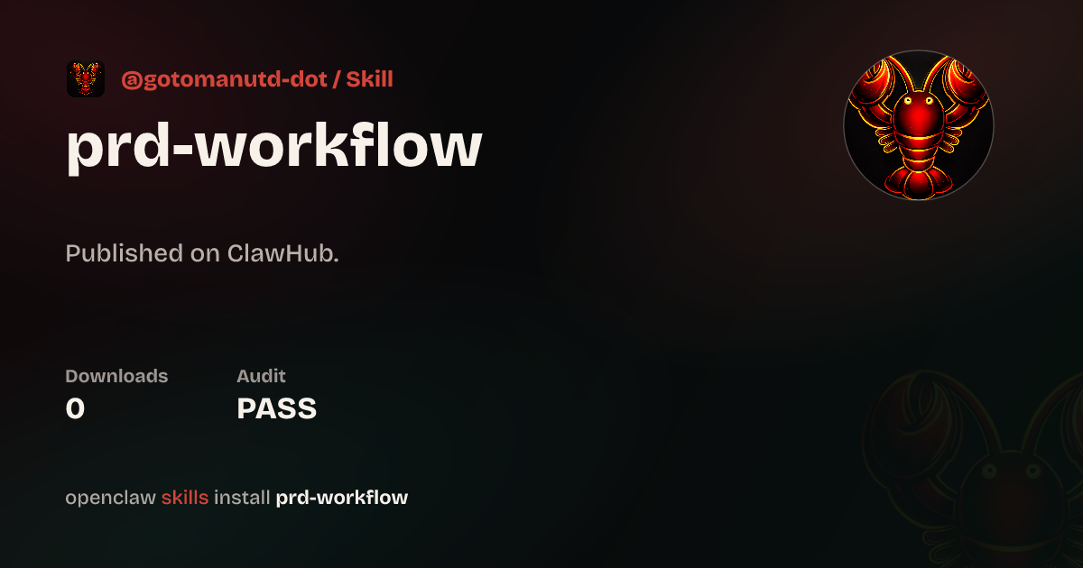 Static analysis security · Prd Workflow — ClawHub