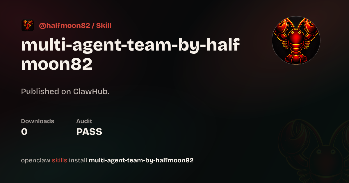 Multi Agent Dev Team — ClawHub
