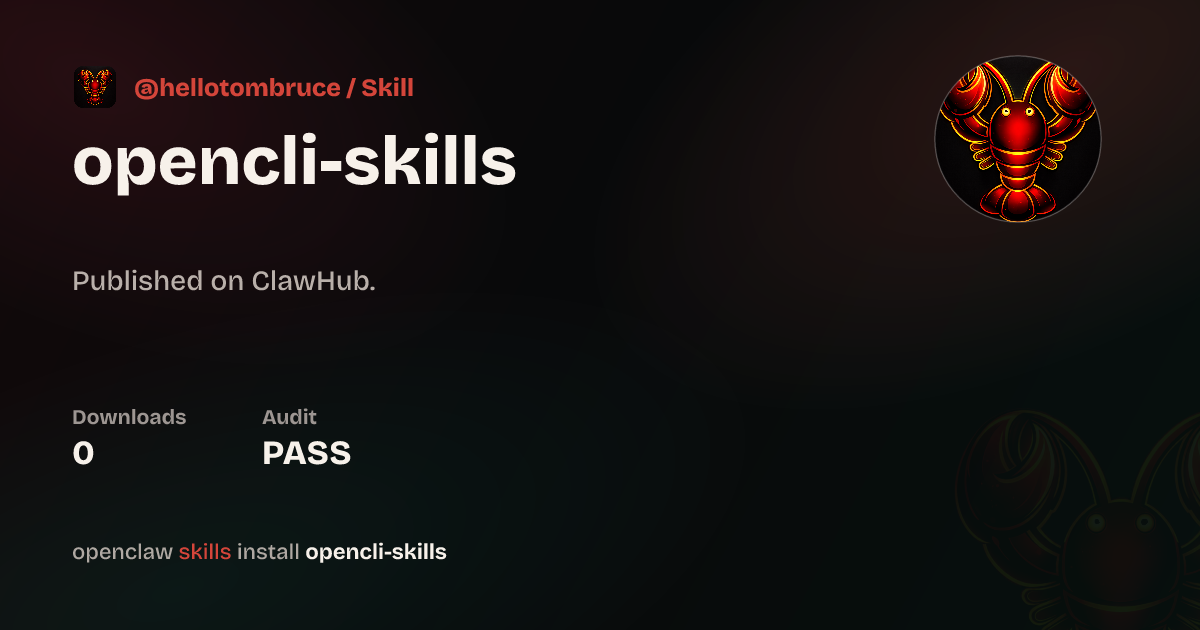 opencli — ClawHub
