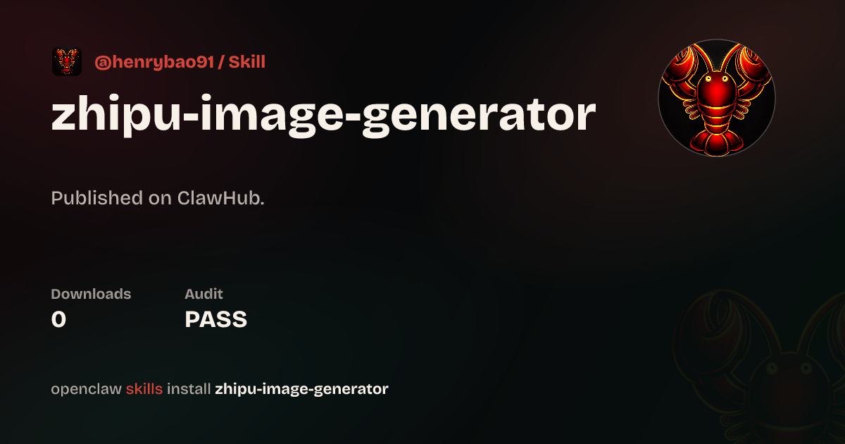 Security audit · Image Generator — ClawHub