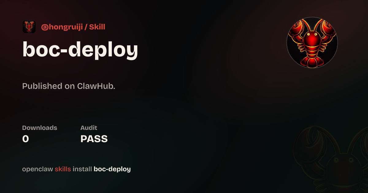 boc deploy — ClawHub