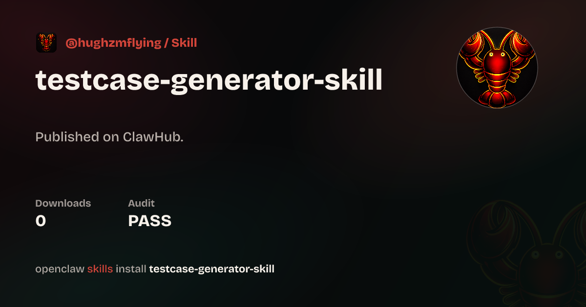 Static analysis security · testcase-generator-skill — ClawHub