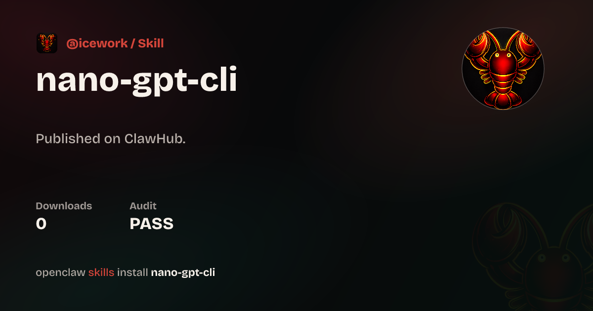 Nano Gpt — ClawHub