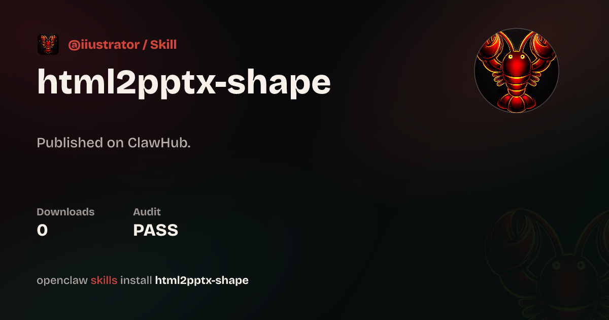 Html2pptx Shape — ClawHub