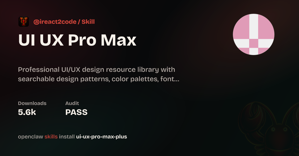 UI UX Pro Max — ClawHub
